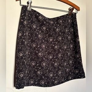 Banana Republic Black Floral A-Line Skirt (vintage)